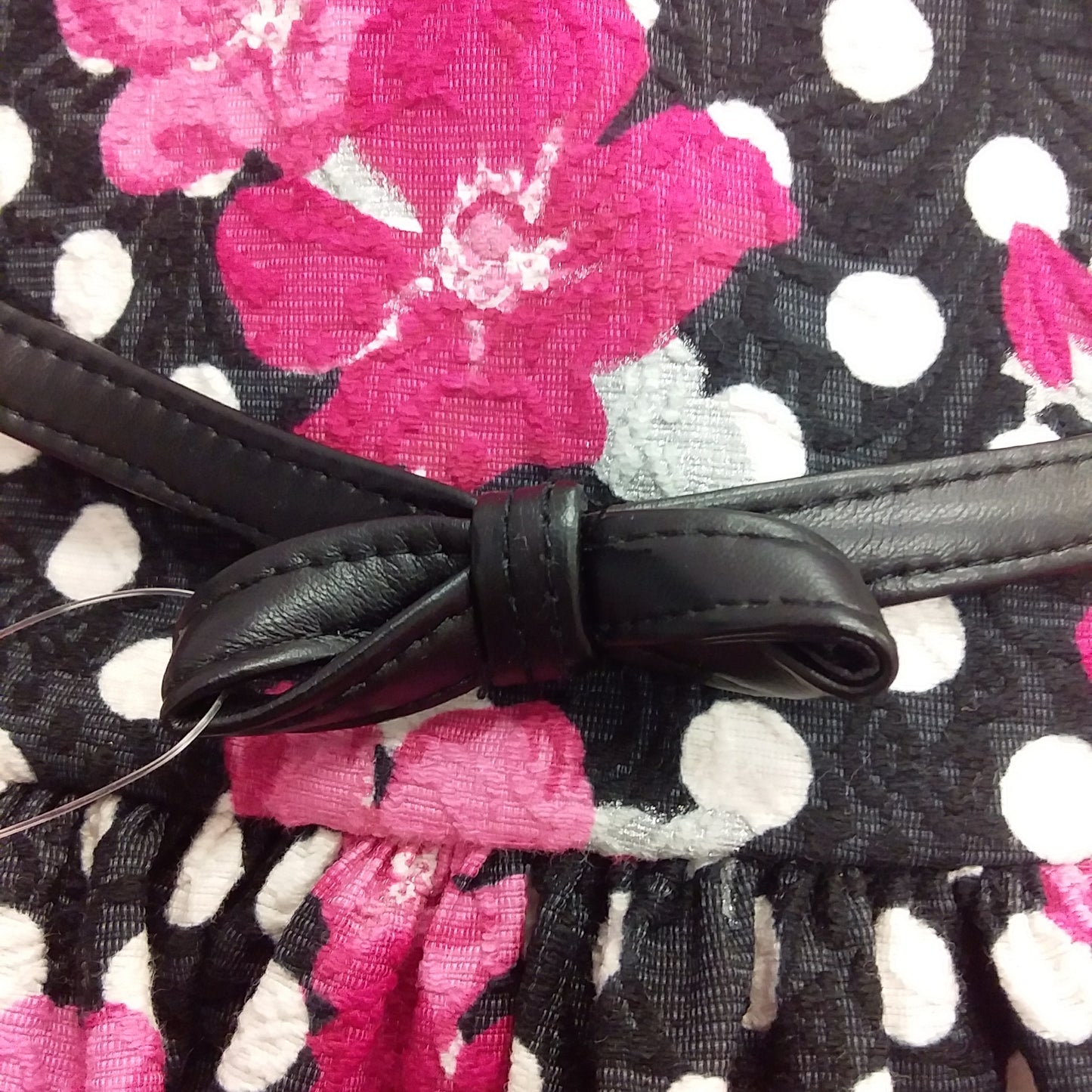 Polka Dots with Pink Flowers with Black Belt