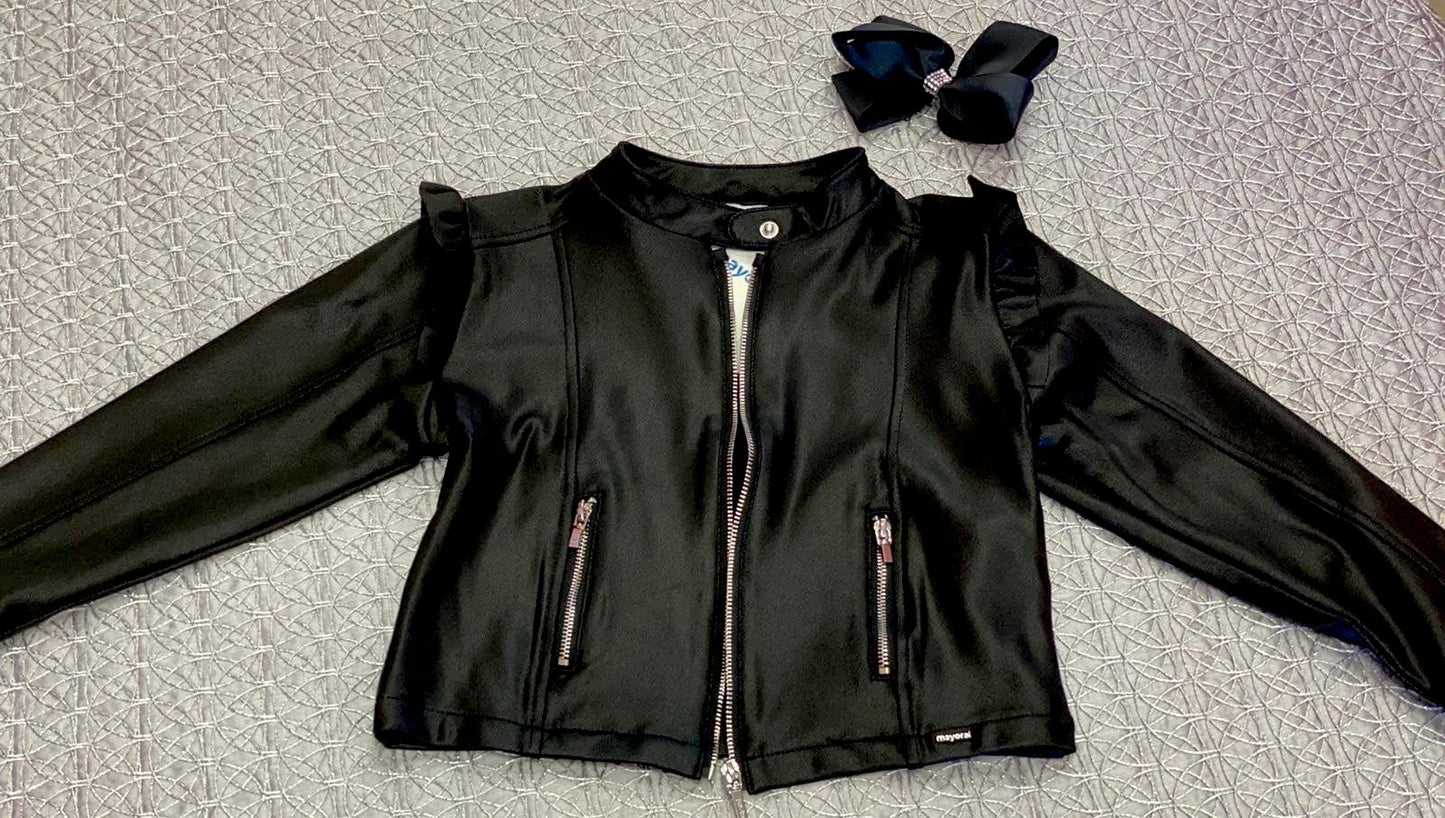 Black faux leather jacket