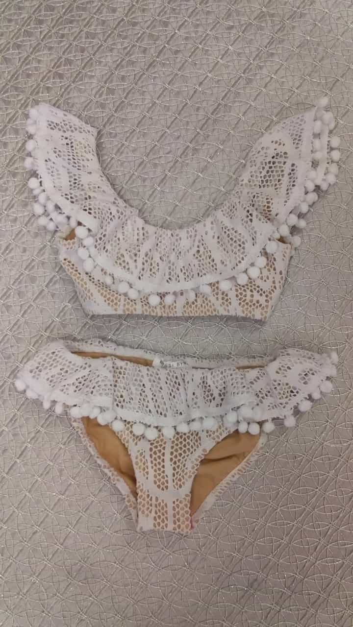 Two pieces white swimsuit