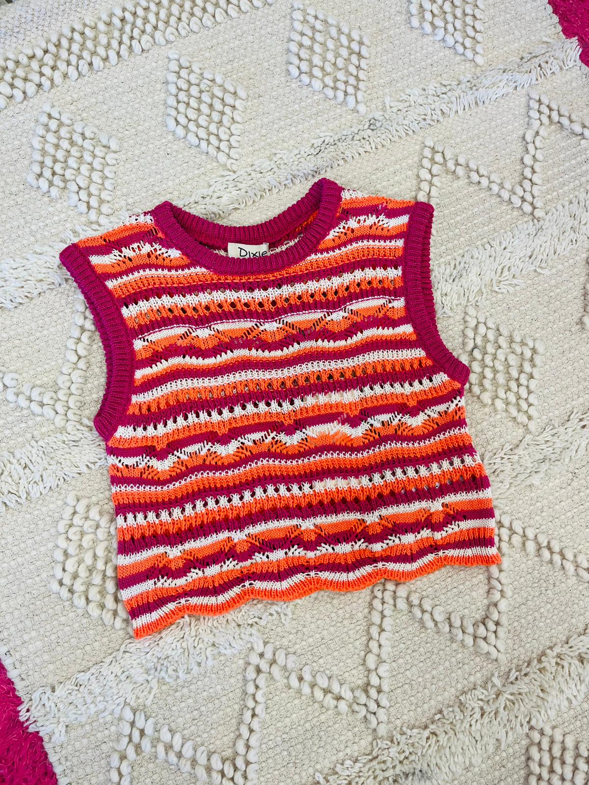 Dixie Orange Crochet Blouse