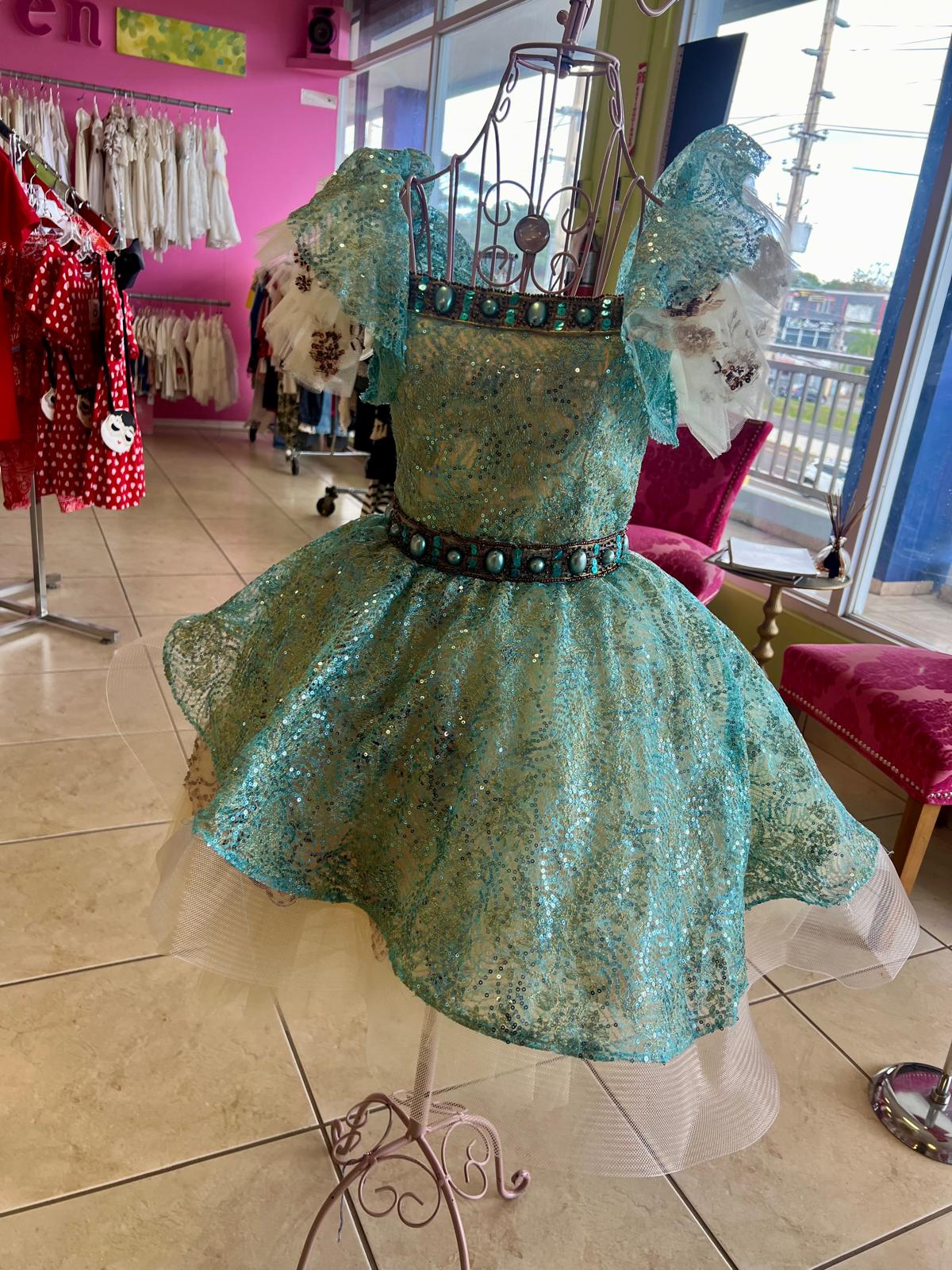 Dress baby turquoise by Wanda Beauchamp