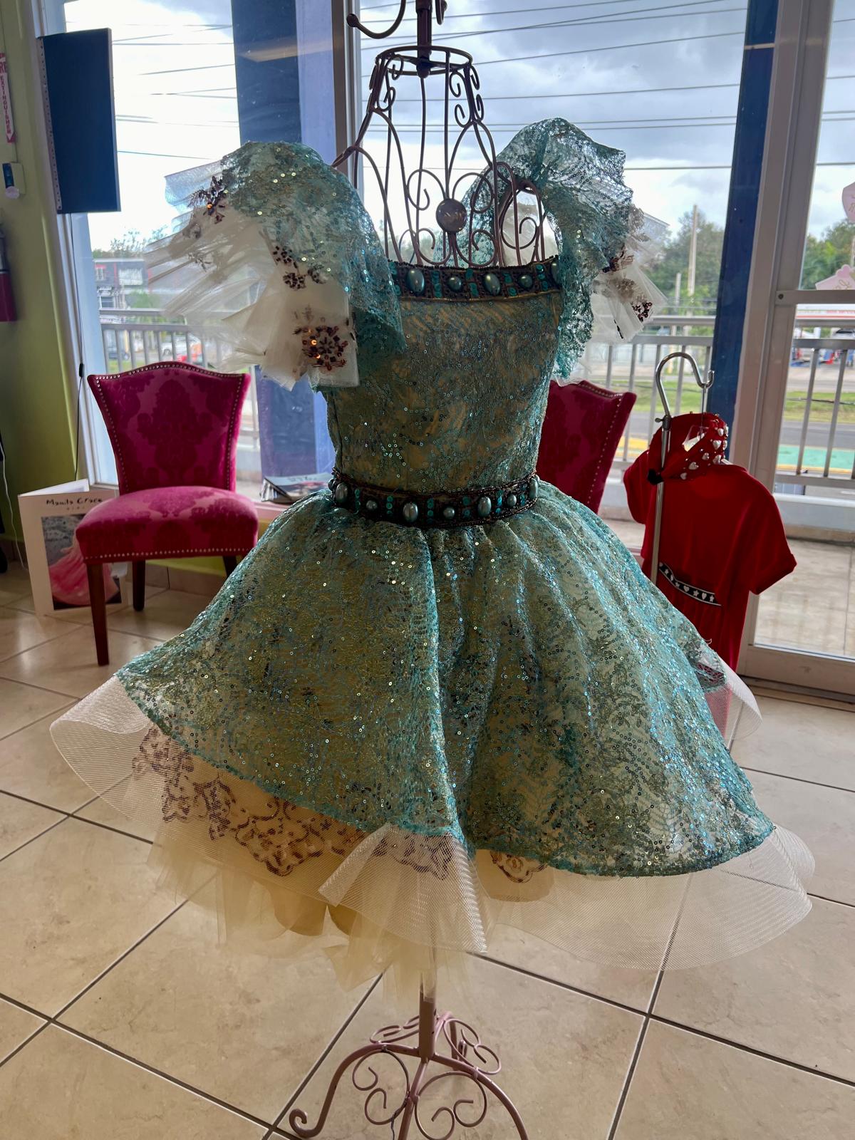 Dress baby turquoise by Wanda Beauchamp