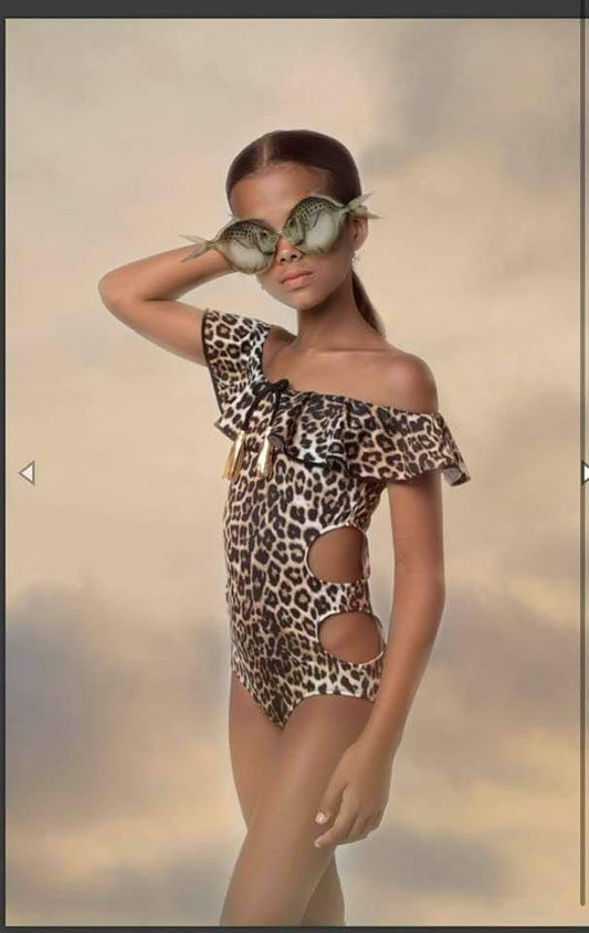One piece animal print swimsuit