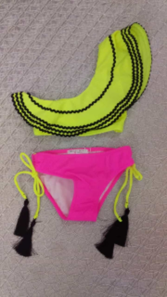 Yellow & pink swimsuit