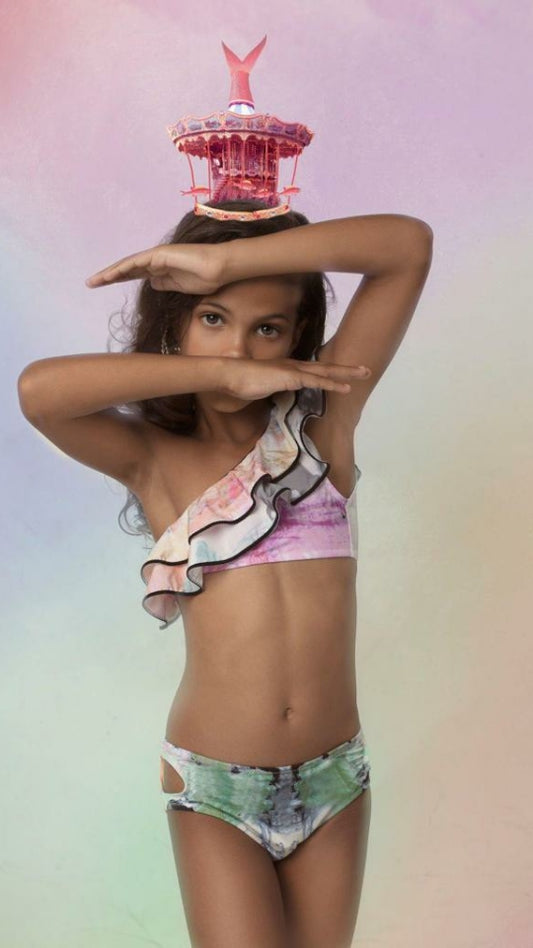 Two pieces swimsuit smoke colors