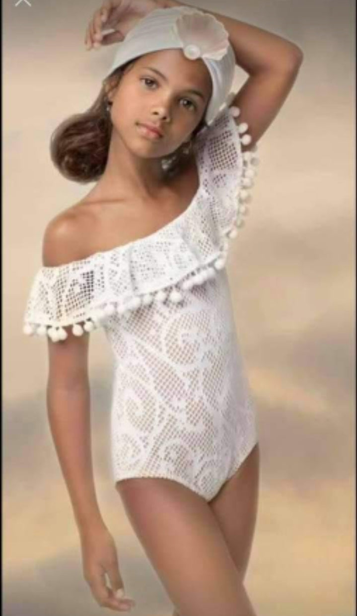 One piece white swimsuit